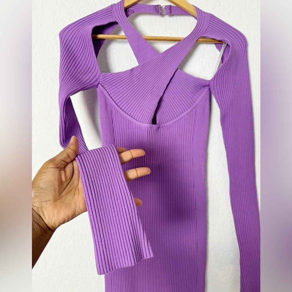NWT David Koma Cutout Ribbed Stretch-knit Mini Dress - Picture 7 of 10